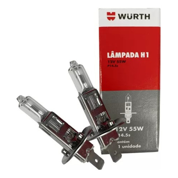 Lâmpada H1 12v 55w Wurth Cód. 07201111 Caixa Com 10 Unidades