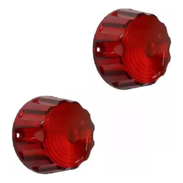 02 Lente Lanterna Lateral Modelo Pudim Vermelho - Gf0011-2vm