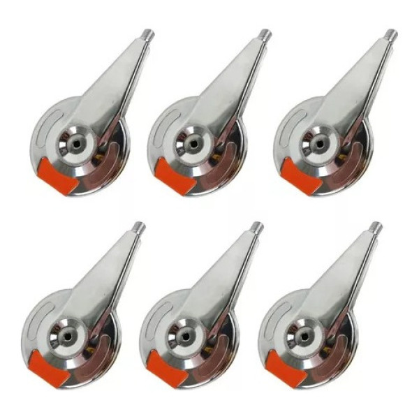 Kit 6 Calotinha Cromada Plástica Refletiva Laranja Rodoar 