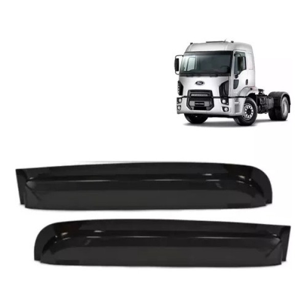 Par Calha Acrílica Fumê Larga Reta Caminhão Ford Cargo