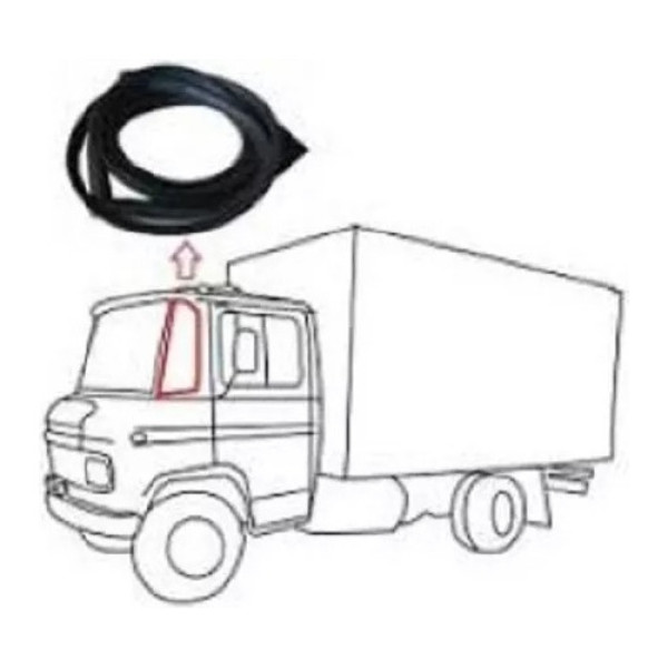 Borracha Do Para-brisa Lateral Fixo Mercedes-benz 608d / 708
