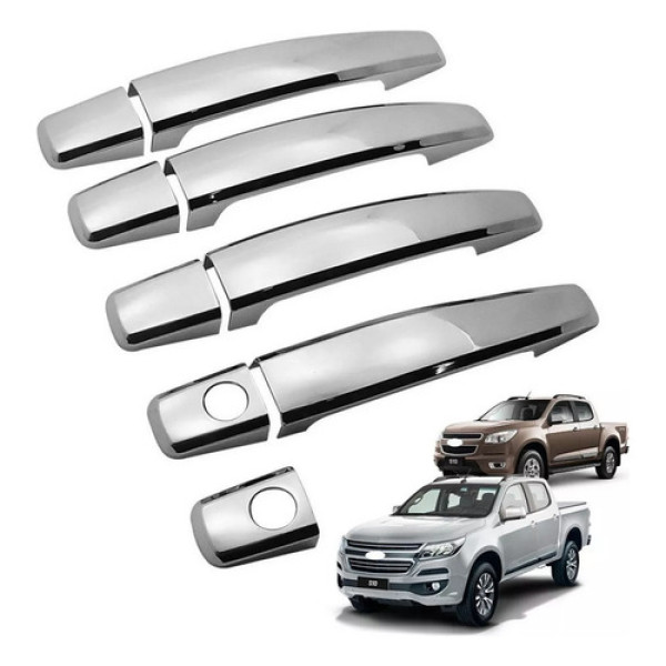 Kit 4 Maçanetas Capa Aplique Cromado Nova S10 2012 13 A 2021