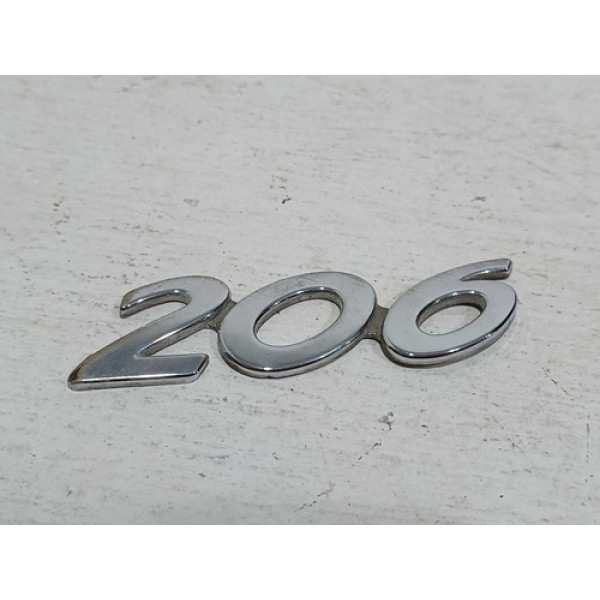 Emblema Escrita 206 Tampa Traseira Peugeot 206 Feline 2004 